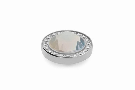 Qudo Silver Topper Canino Deluxe 10.5mm - White Opal